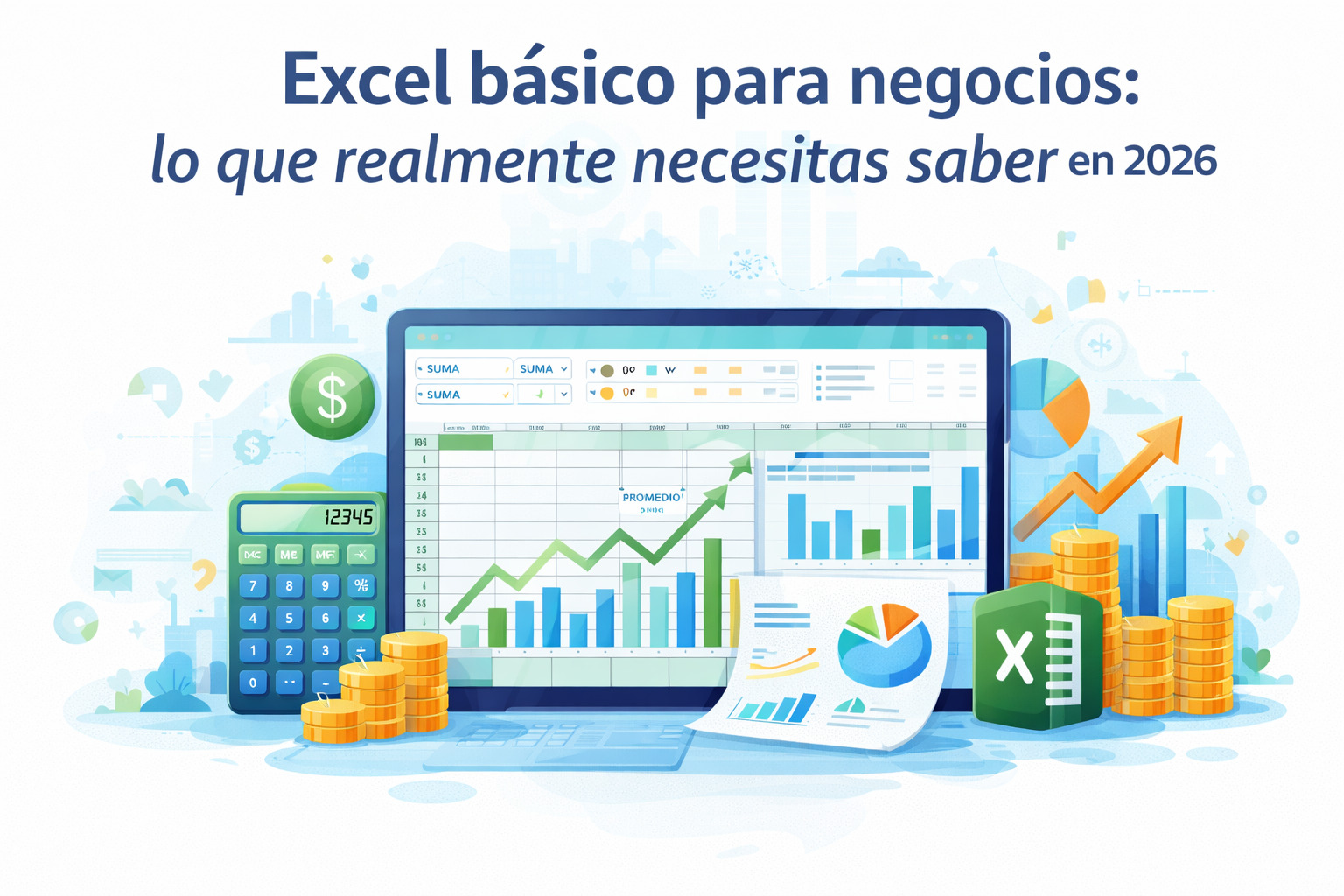 Excel básico para negocios con ejemplo de control financiero y reportes en 2026