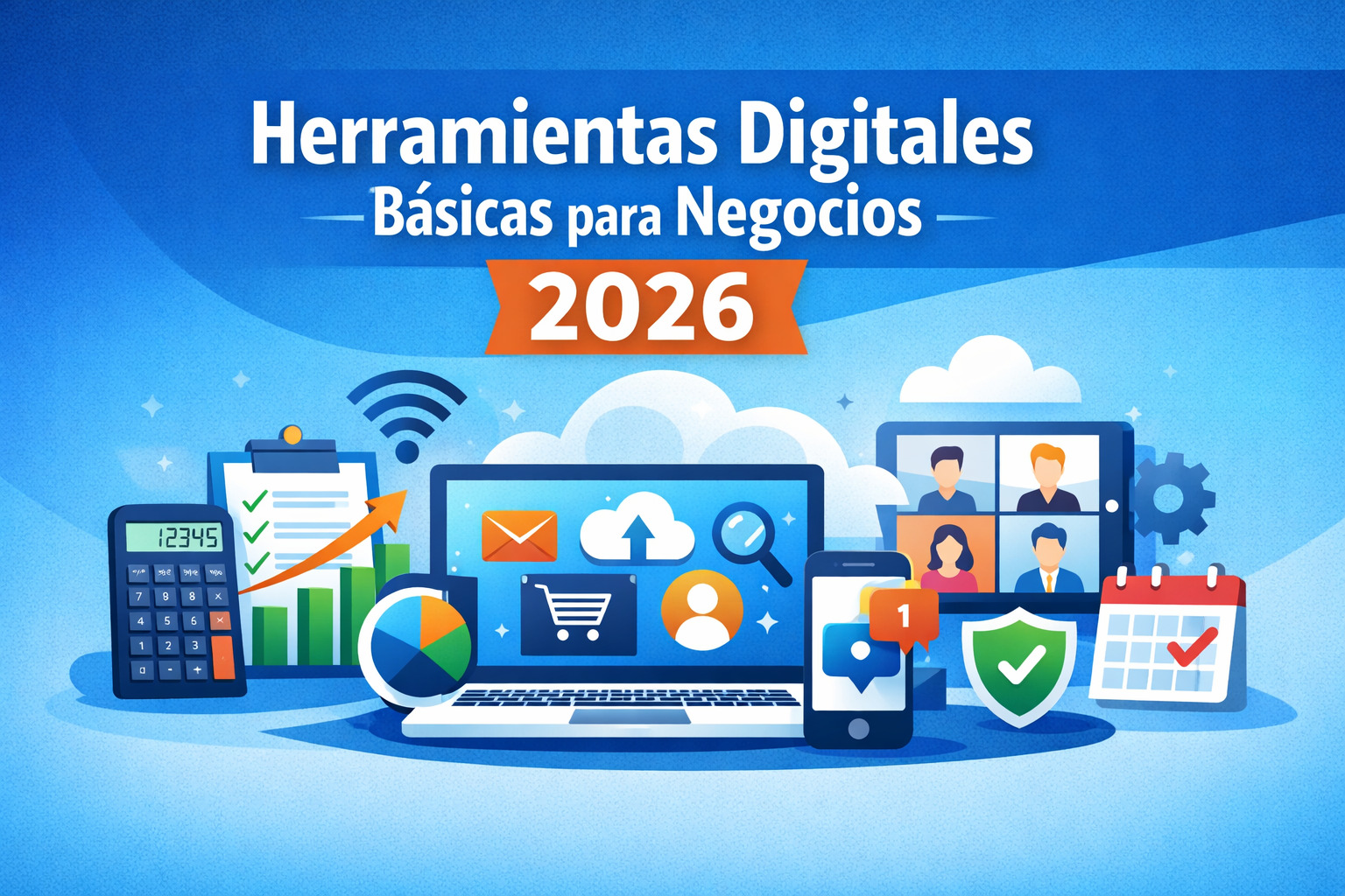 Herramientas digitales básicas para negocios en 2026 con ejemplos de gestión y productividad empresarial