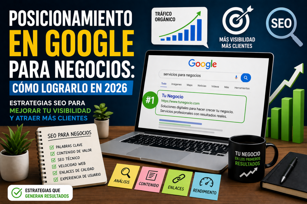 Posicionamiento en Google para negocios en 2026 con estrategias SEO y aumento de visibilidad digital