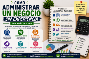 Administrar un negocio sin experiencia en 2026 con consejos prácticos de organización, ventas y control financiero