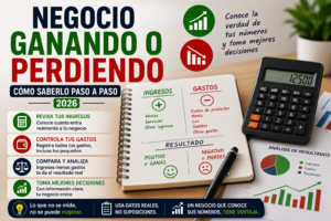 Negocio ganando o perdiendo en 2026 con análisis de ingresos, gastos y resultado financiero